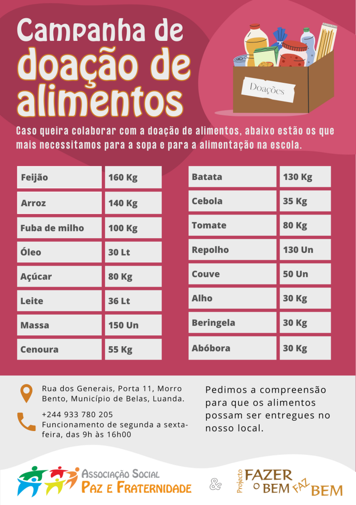 Doe alimentos para solidariedade